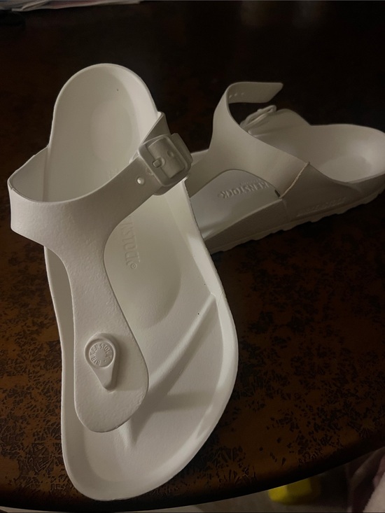 Birkenstock Shoes - White rubber Birkenstocks 40